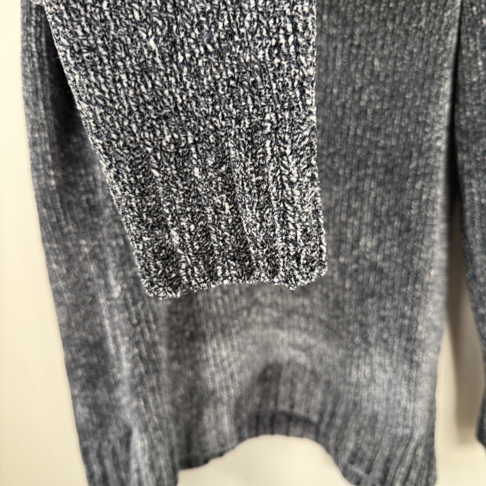 Orvis Women's M Sweater Chenille Tunic V Neck Marled Blue Navy Comfy Soft Cozy - Picture 4 of 4